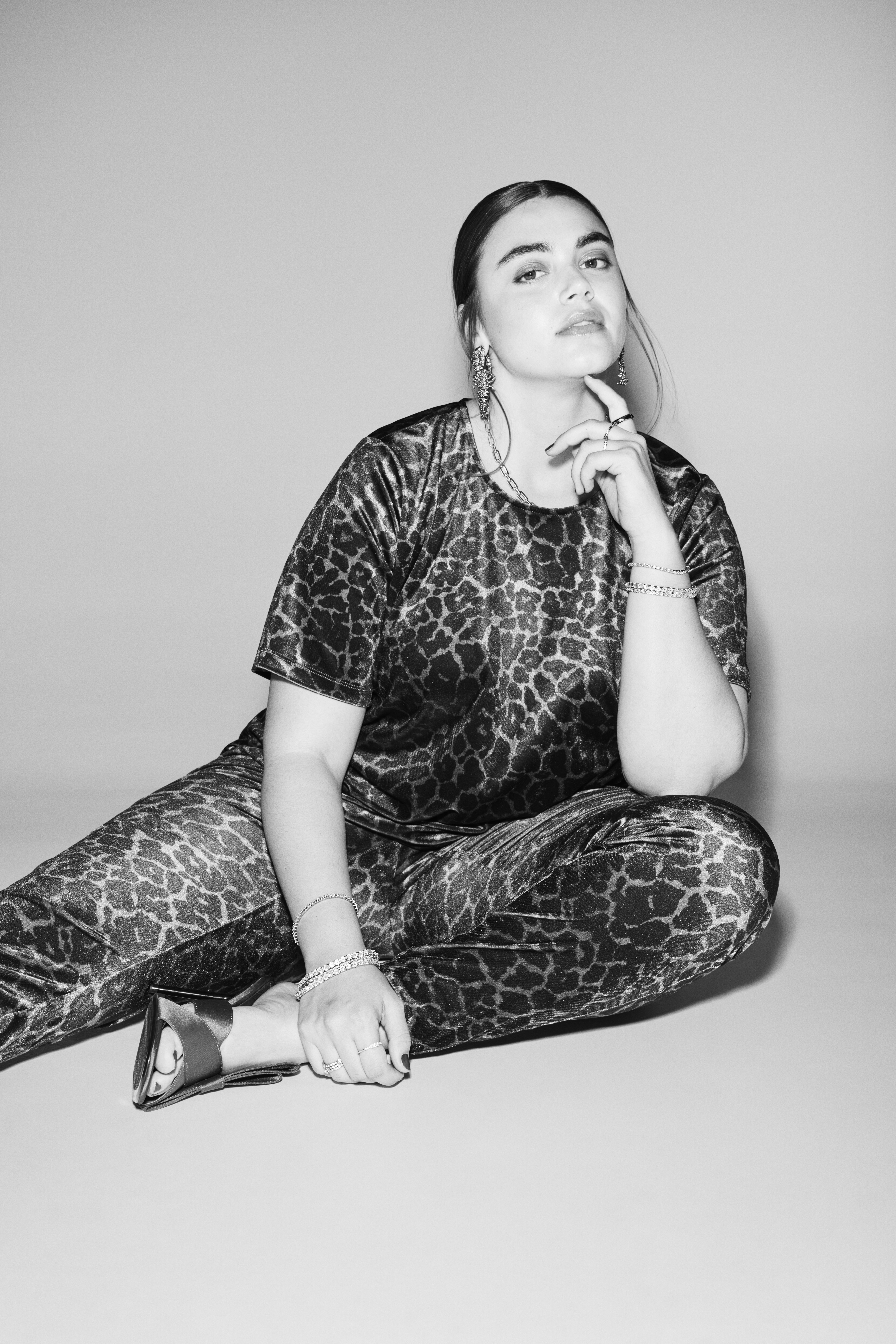 Zizzi Brun leopard velour s&aelig;t , , Model