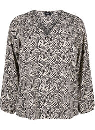 Skjortebluse med v-hals og print, Birch Graphic