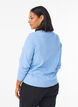 Strikbluse med rund hals, Bl&aring;, Model image number 2