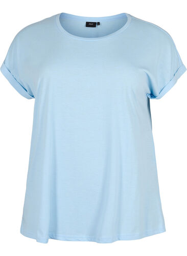 Kortærmet t-shirt i bomuldsblanding, Chambray Blue , Packshot image number 0