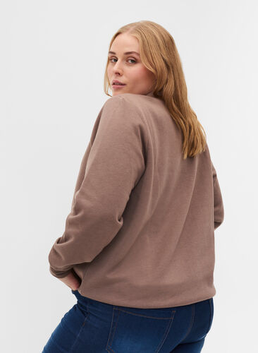 Langærmet sweatshirt med tryk, Iron, Model image number 1