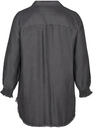 Langærmet skjorte i lyocell, Grey Denim, Packshot image number 1
