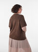 Strik cardigan med korte &aelig;rmer, Brun, Model image number 2