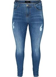 Amy jeans med slid detaljer, Blue denim