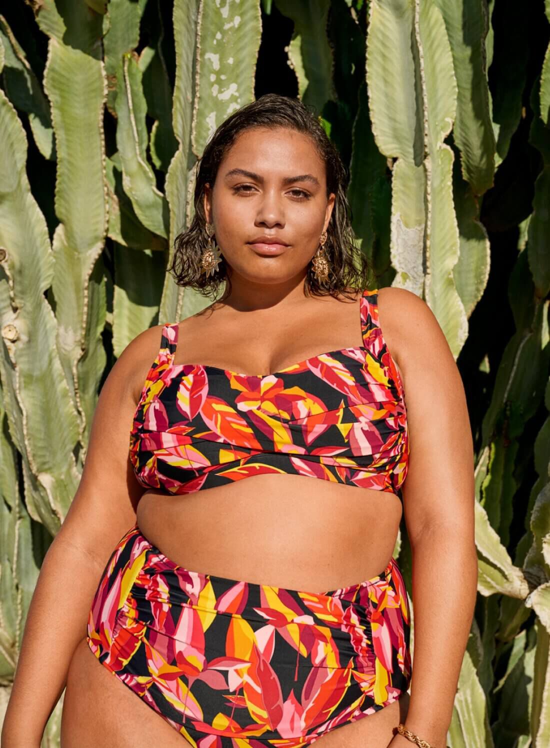 Zizzi Bikinis&aelig;t med blade , , Model