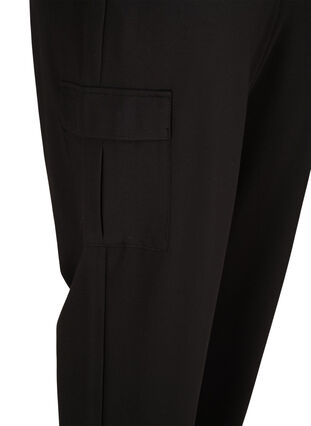 Cargo bukser med store lommer, Black, Packshot image number 3