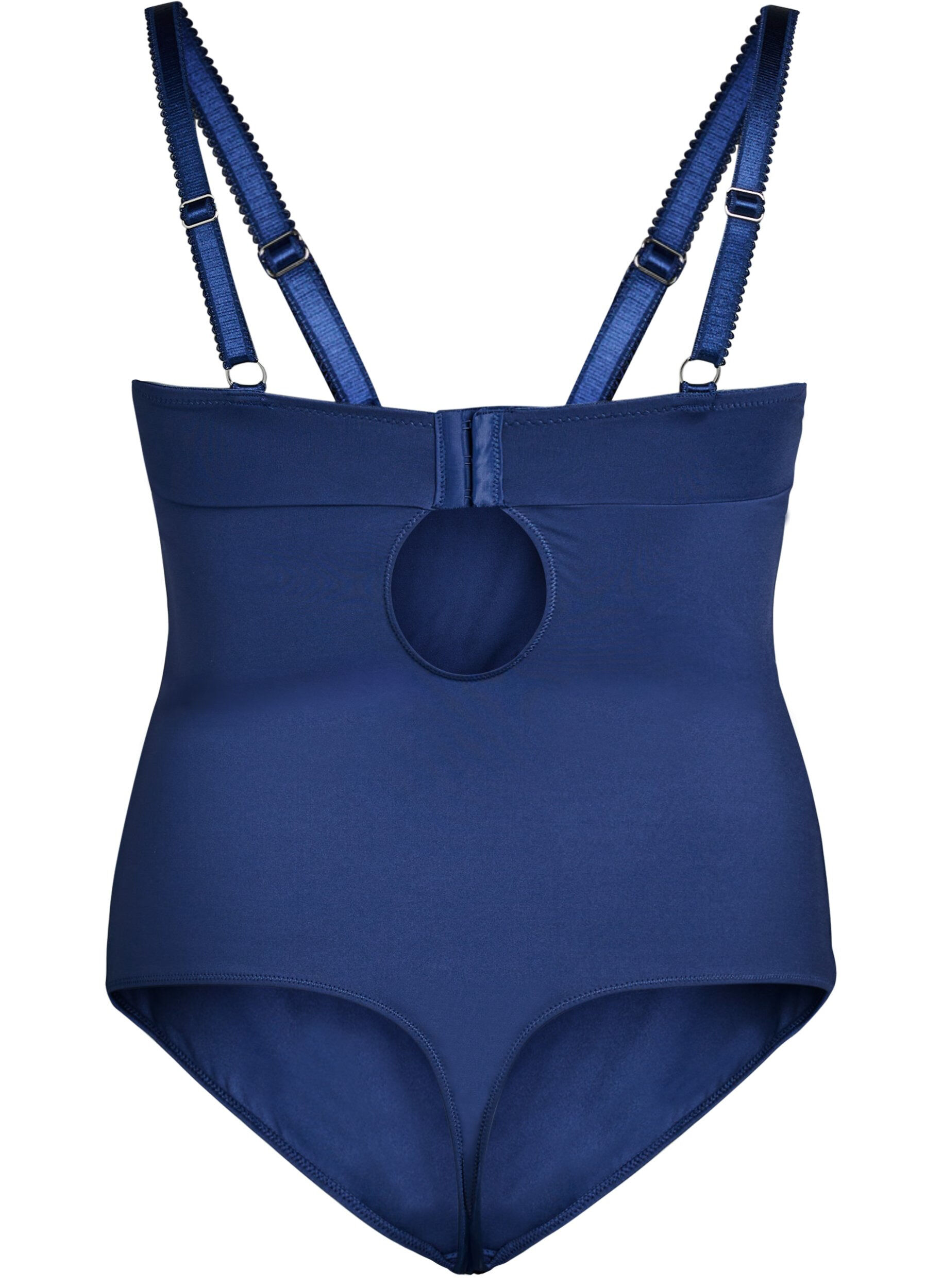 Zizzi Bodystocking med b&oslash;jle og blonder, Bl&aring;, Packshot image number 1