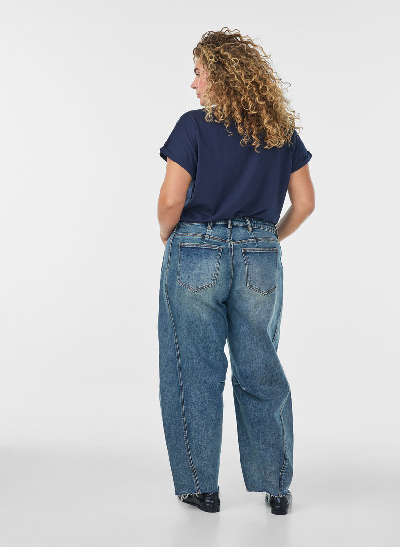 Kort&aelig;rmet t-shirt i bomuldsblanding, Bl&aring;, Model image number 2