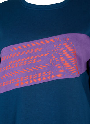 Sweatshirt med sporty print, Blue Wing Teal Comb, Packshot image number 2