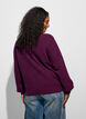 Cardigan med V-hals og ribstruktur, Lilla, Model image number 2
