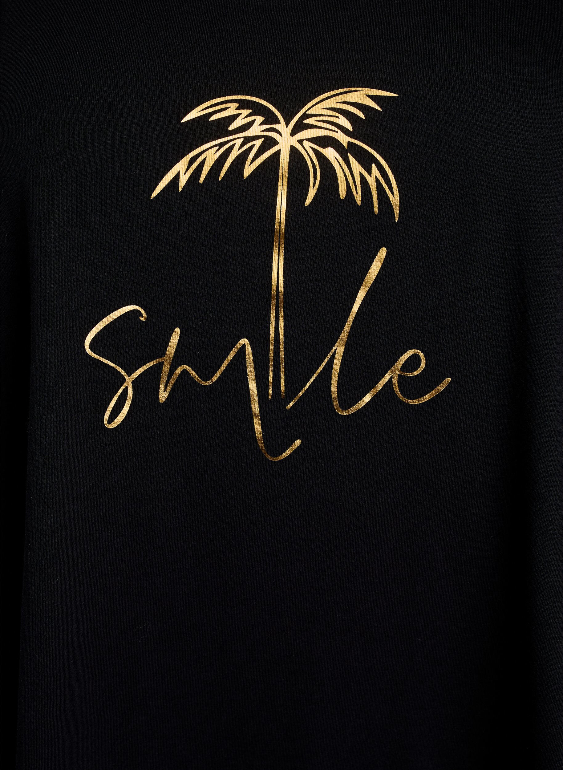 Zizzi&AElig;rmel&oslash;s kjole med A-facon, Sort, Packshot image number 2