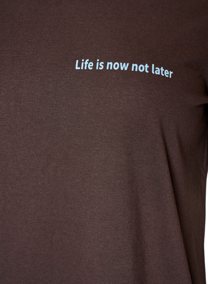 T-shirt med motiv, Brun, Packshot image number 2