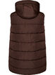 Lang vest med h&aelig;tte og lommer, Brun, Packshot image number 1