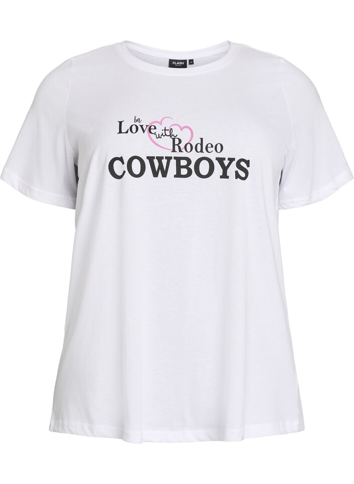 T-shirt med motiv, Hvid, Packshot