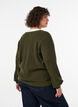 Cardigan med V-hals og ribstruktur, Gr&oslash;n, Model image number 2