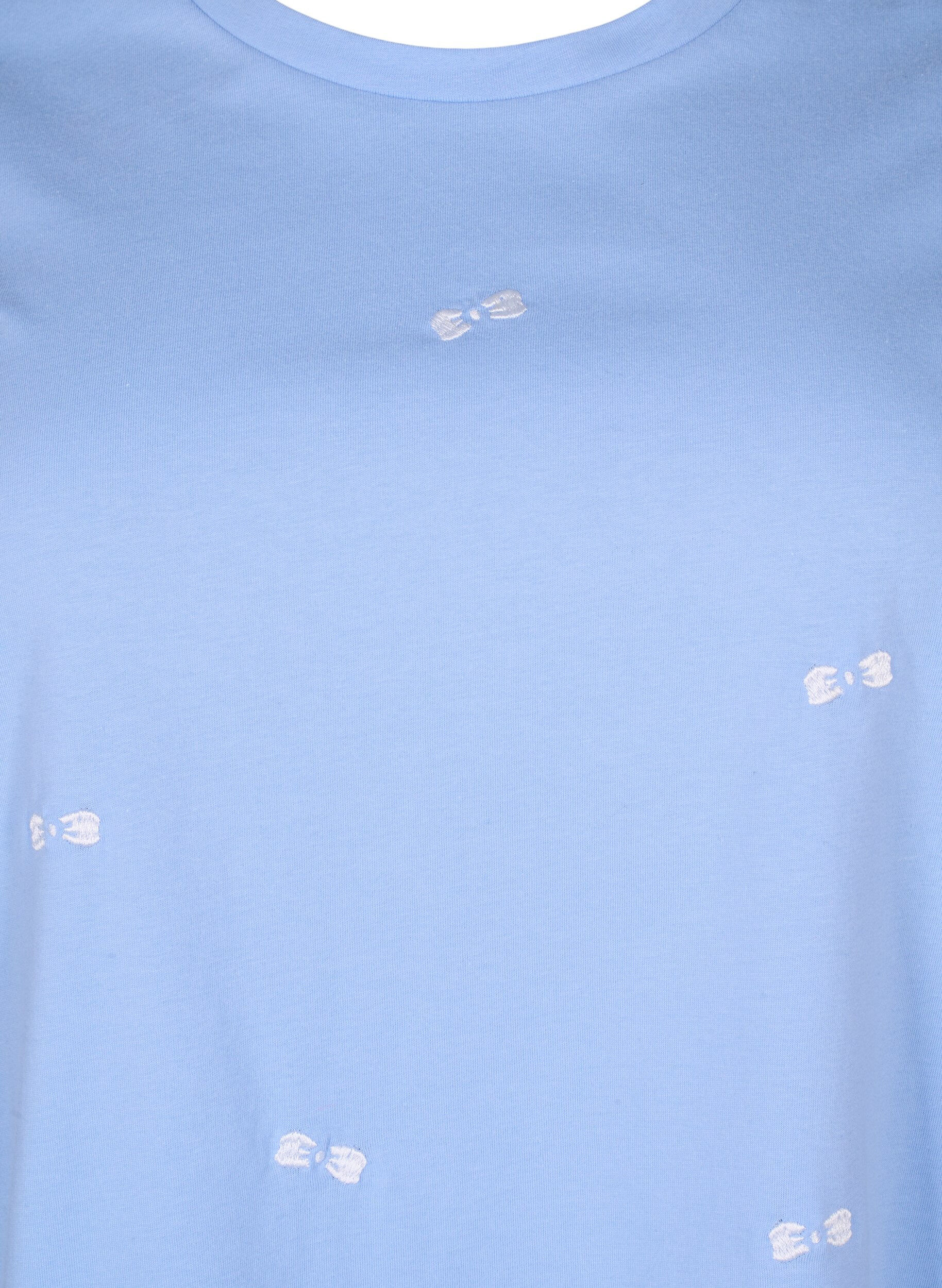 Zizzi T-shirt i &oslash;kologisk bomuld med sl&oslash;jfer., Serenity W. Bow Emb., Packshot image number 2
