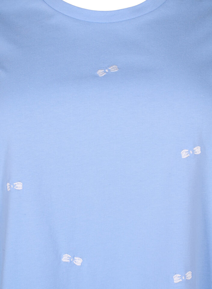 T-shirt i økologisk bomuld med sløjfer., Serenity W. Bow Emb., Packshot image number 2
