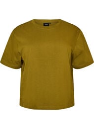 Boxy T-shirt i bomuld, Gr&oslash;n
