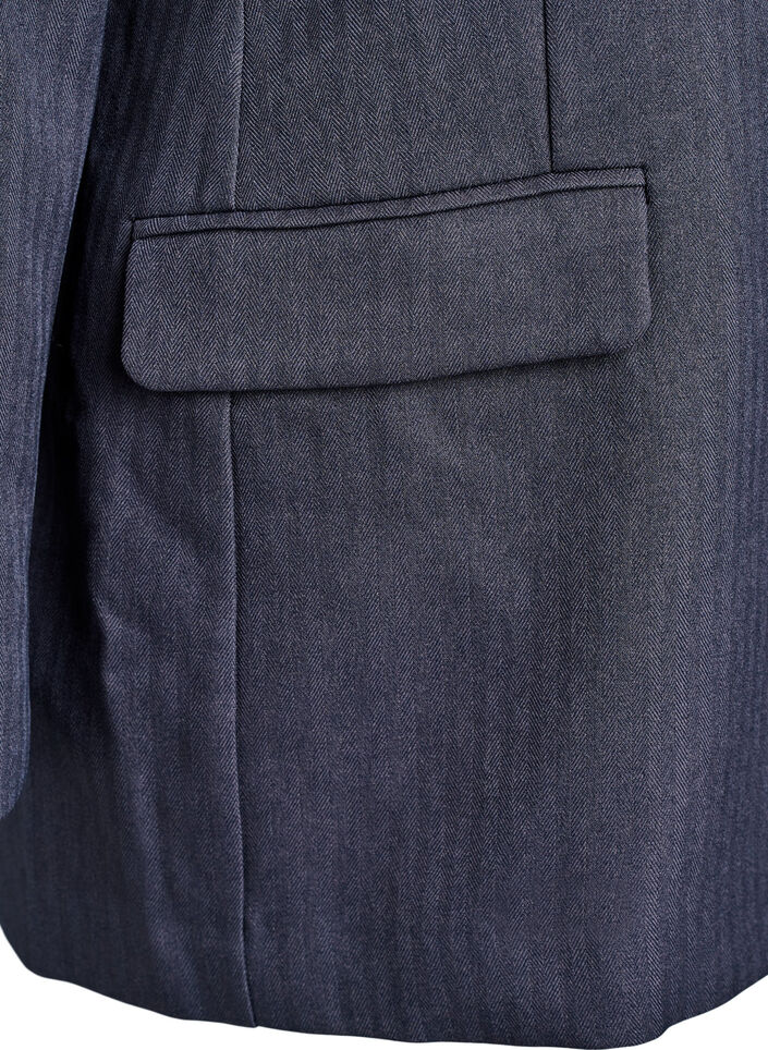 Klassisk blazer med lommer, Gr&aring;, Packshot image number 3