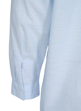 Stribet natskjorte i bomuld, White w. Blue Stripe, Packshot image number 3