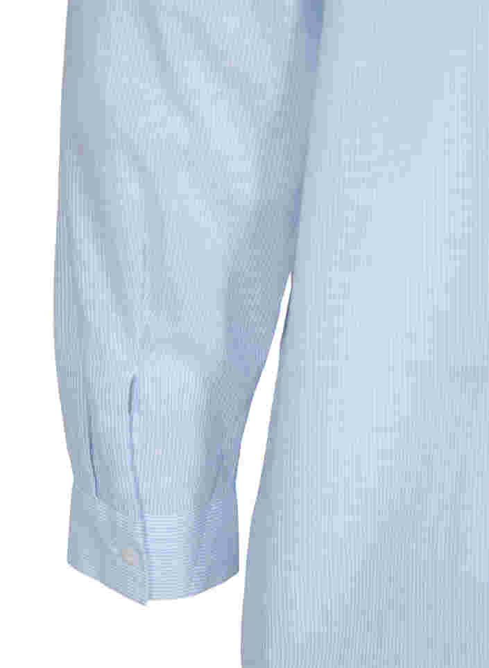 Stribet natskjorte i bomuld, White w. Blue Stripe, Packshot image number 3
