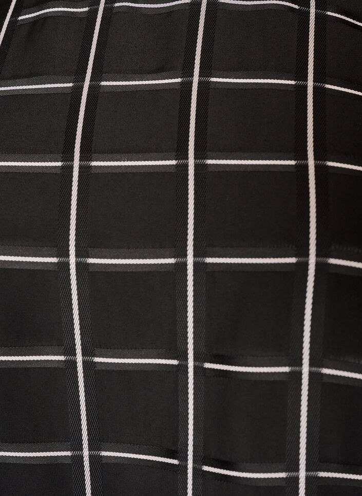 Ternet bluse med blondekant og albuelange &aelig;rmer, Sort, Packshot image number 2
