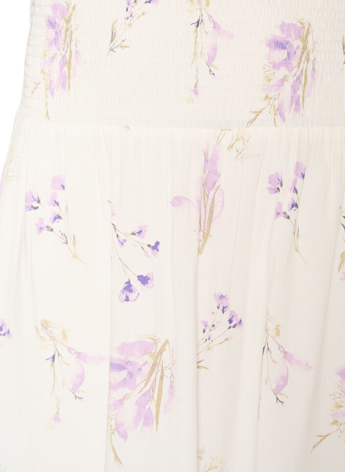 Maxinederdel i viskose med smock, Hvid, Packshot image number 2