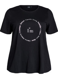 T-shirt med motiv, Sort