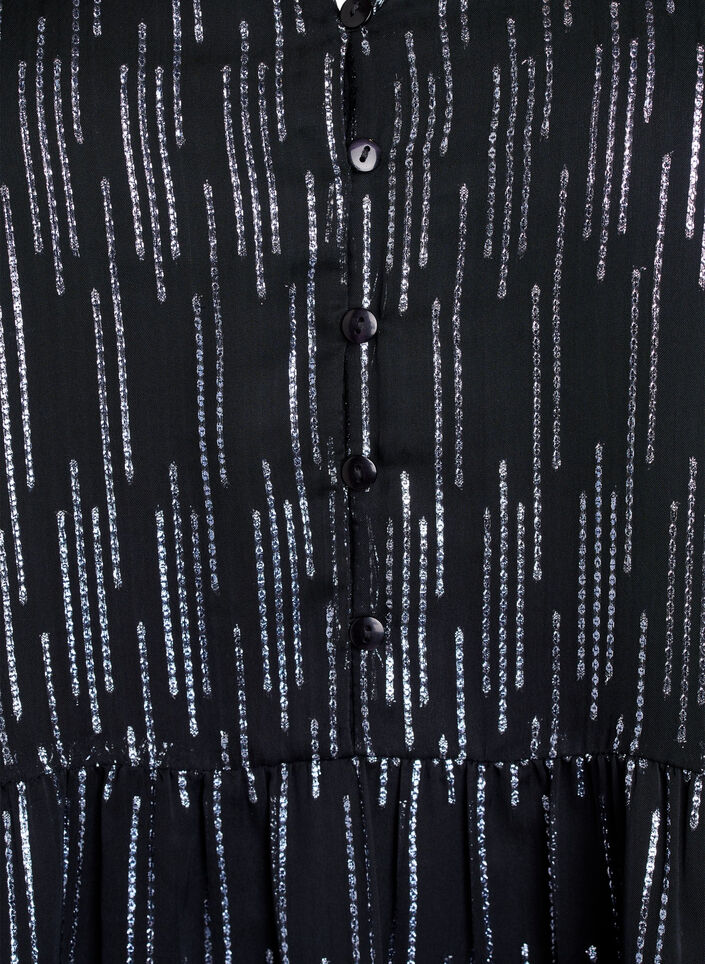 Kort festkjole med glitrende mønster, Sort, Packshot image number 2