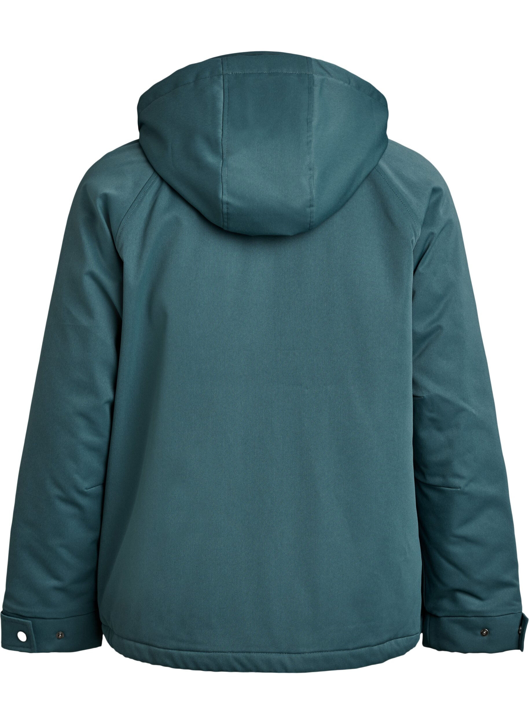 ZizziVatteret parka med aftagelig h&aelig;tte, Gr&oslash;n, Packshot image number 1