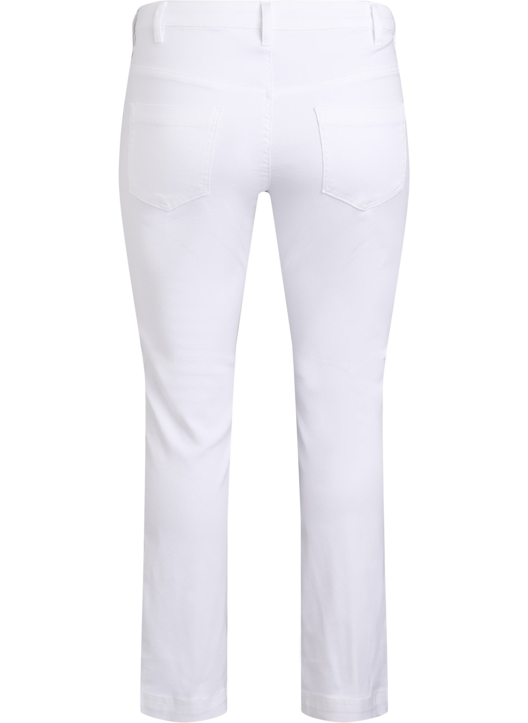 ZizziSlim fit Emily jeans med regul&aelig;r talje, Hvid, Packshot image number 1