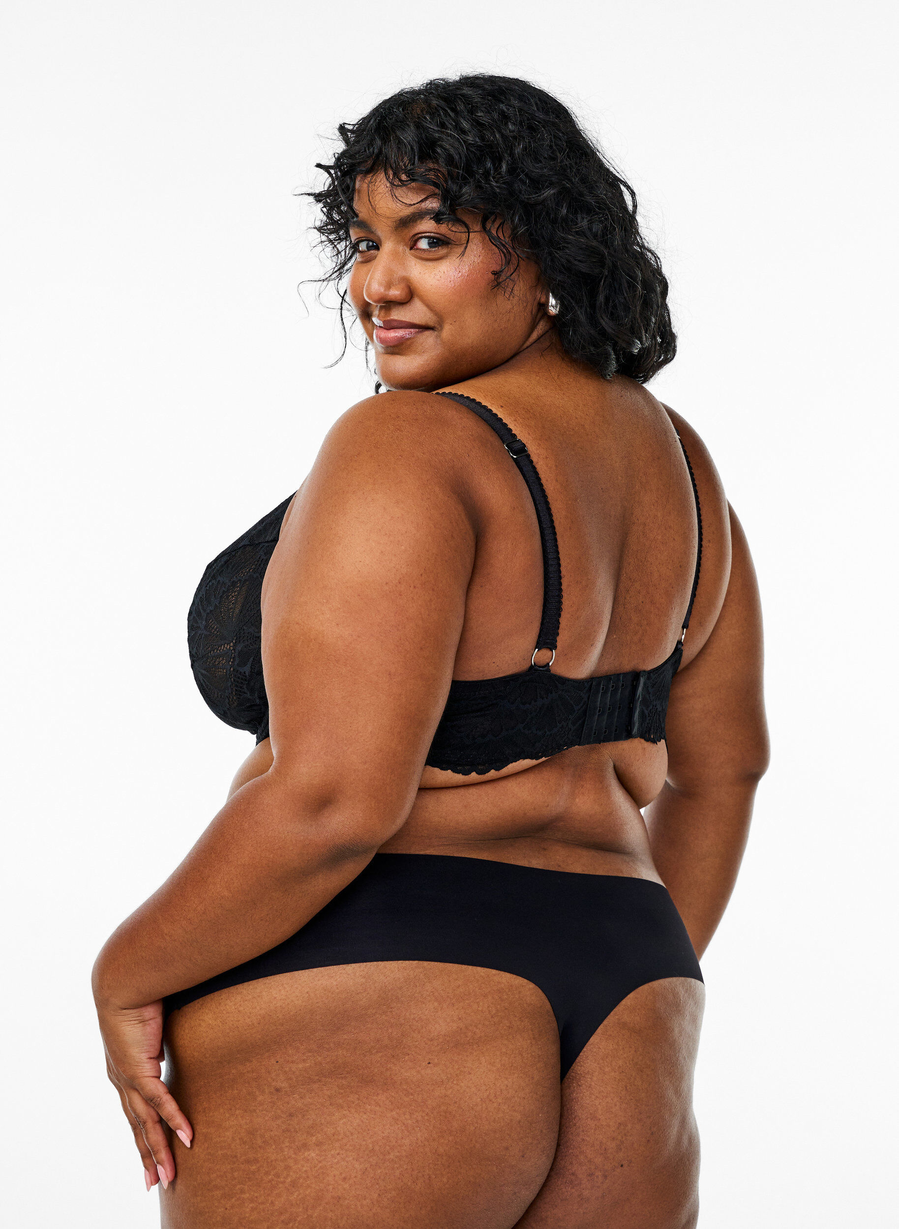 Zizzi Full cover blonde-bh med b&oslash;jle, Sort, Model image number 2