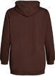 Hoodie med frott&eacute;-inspireret tekstmotiv, Brun, Packshot image number 1