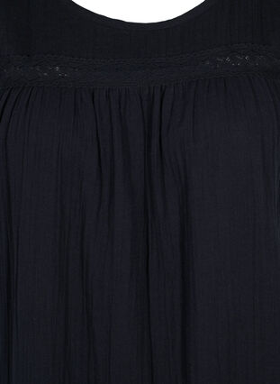 Ærmeløs bomuldskjole med a-shape, Black, Packshot image number 2