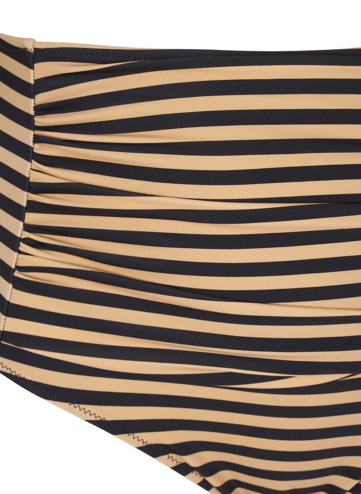 H&oslash;jtaljet bikinitrusse med striber, Brun, Packshot image number 2