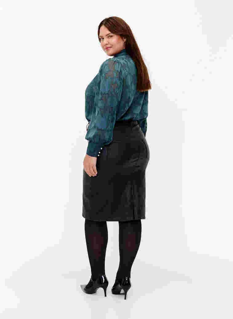 Coated nederdel med slids , Black, Model