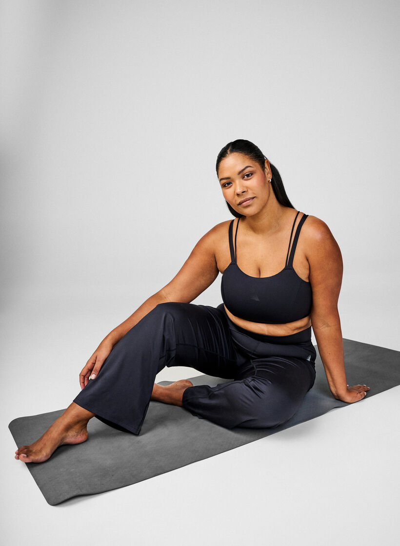 Sports bh med krydsdetalje bagpå, Sort, Image image number 0