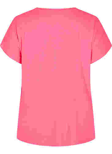 Ensfarvet trænings t-shirt, Neon pink, Packshot image number 1