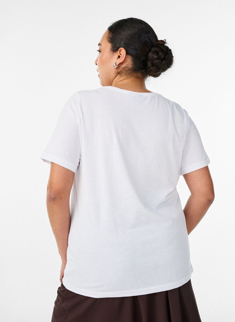 T-shirt med motiv, Hvid, Model image number 2