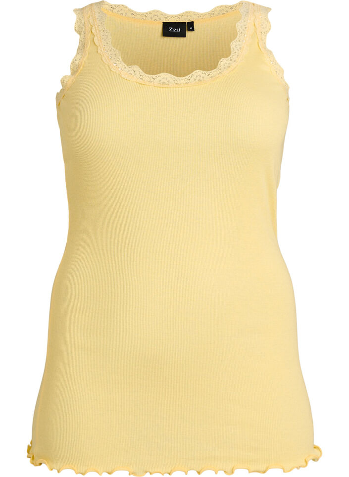 Top med blondekant, Gul, Packshot image number 0
