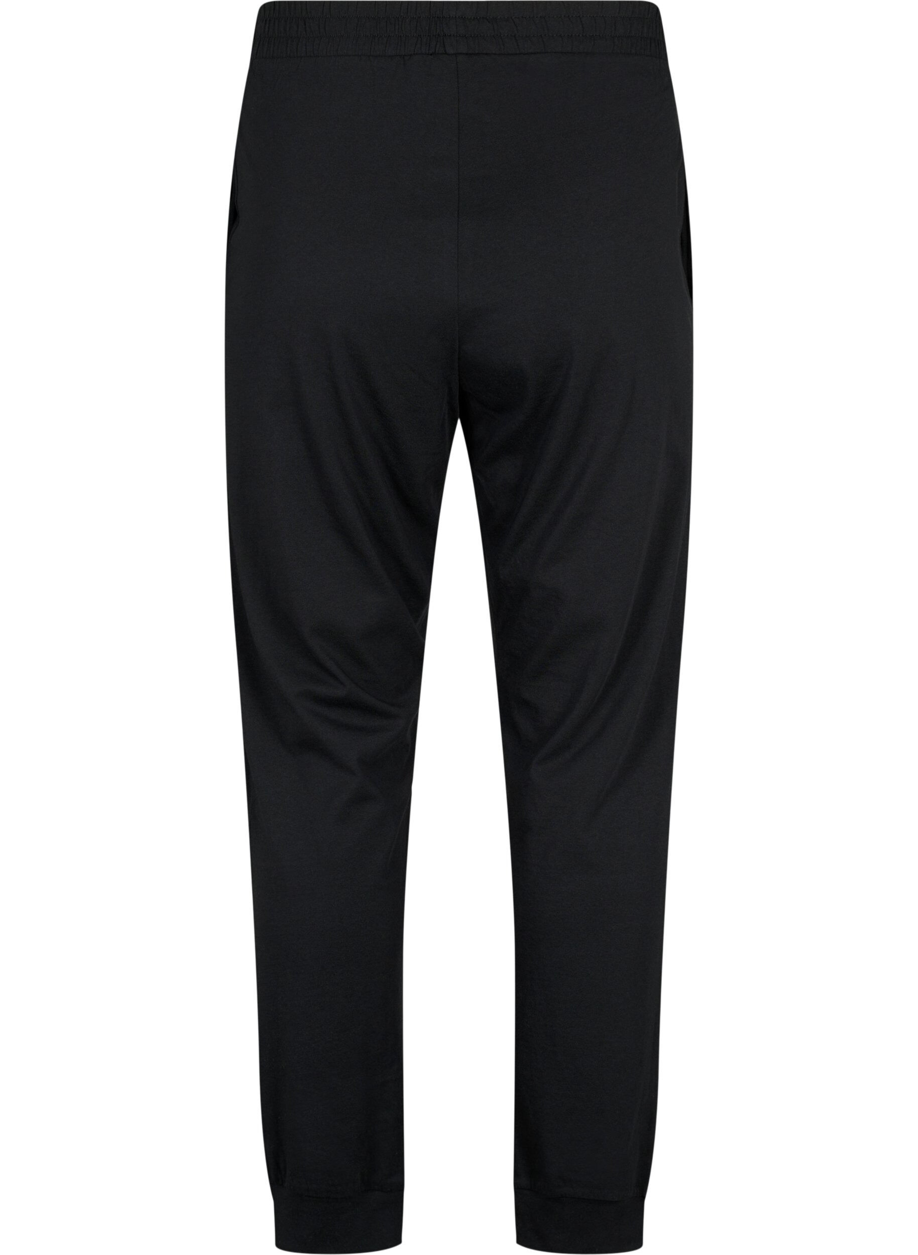 Zizzi Natbukser i bomuld, Sort, Packshot image number 1