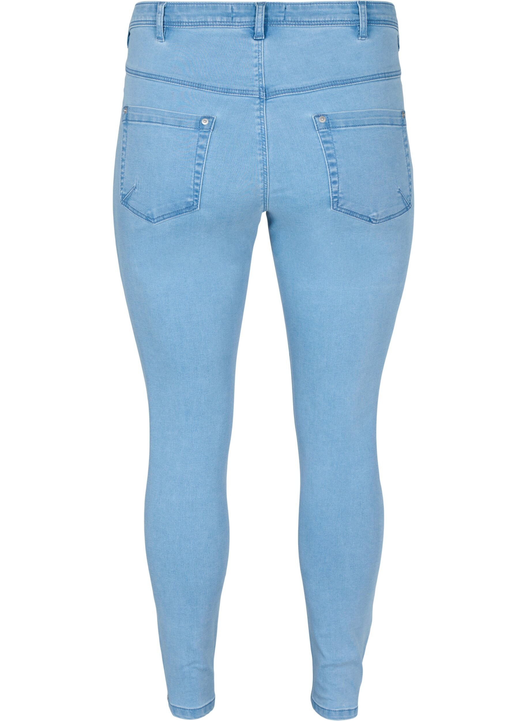 Zizzi Cropped Amy jeans med lynl&aring;sdetalje, Bl&aring;, Packshot image number 1