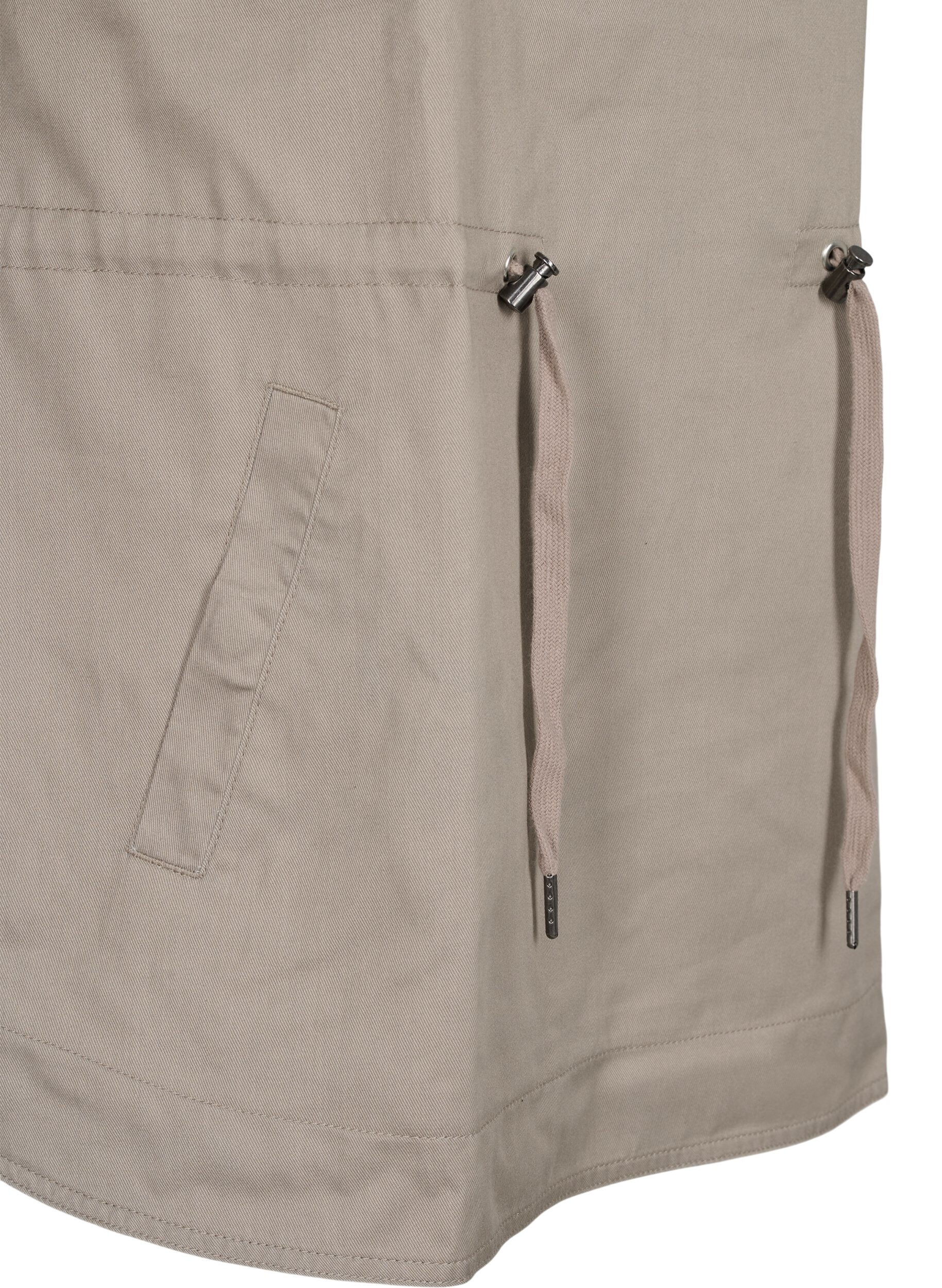 Zizzi Anorak med h&aelig;tte og lomme, Moon Rock, Packshot image number 3