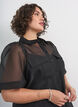 Organzakjole med brystlommer og puf&aelig;rmer, Sort, Model image number 3