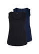 2-pak basis tanktop i rib, Black/Navy Blazer, Packshot image number 0