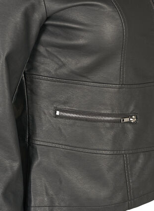 Imiteret læderjakke, Black, Packshot image number 3