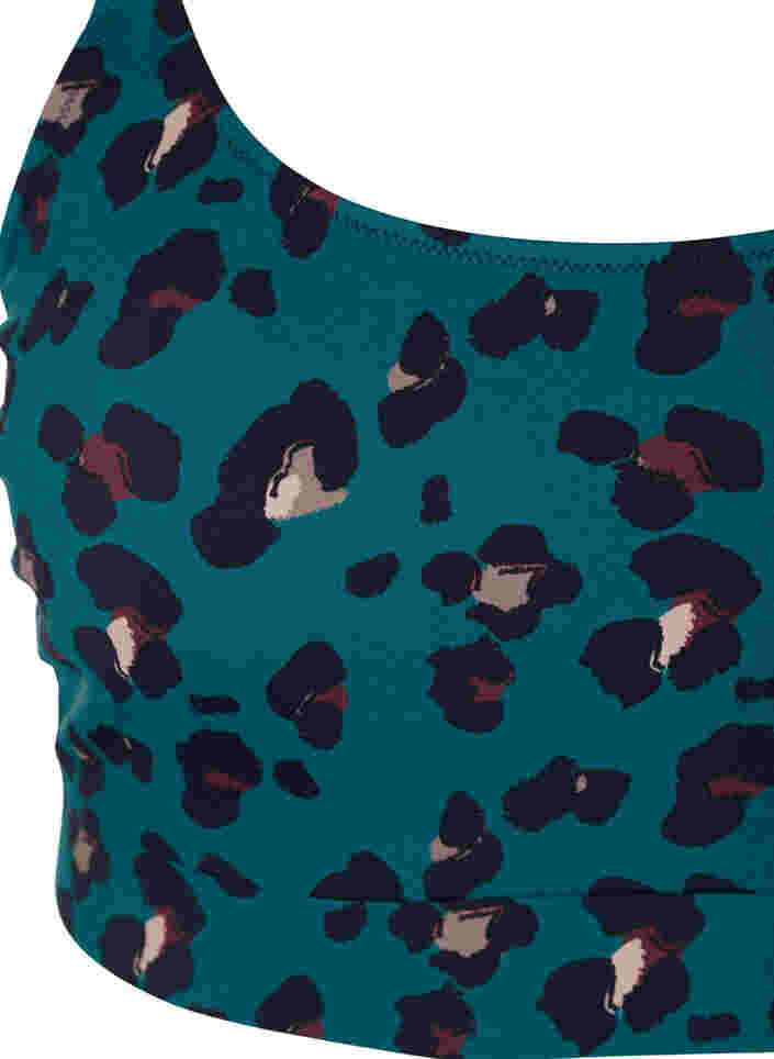 Bikini top med regulerbare skulderstropper, Teal Leopard, Packshot image number 2
