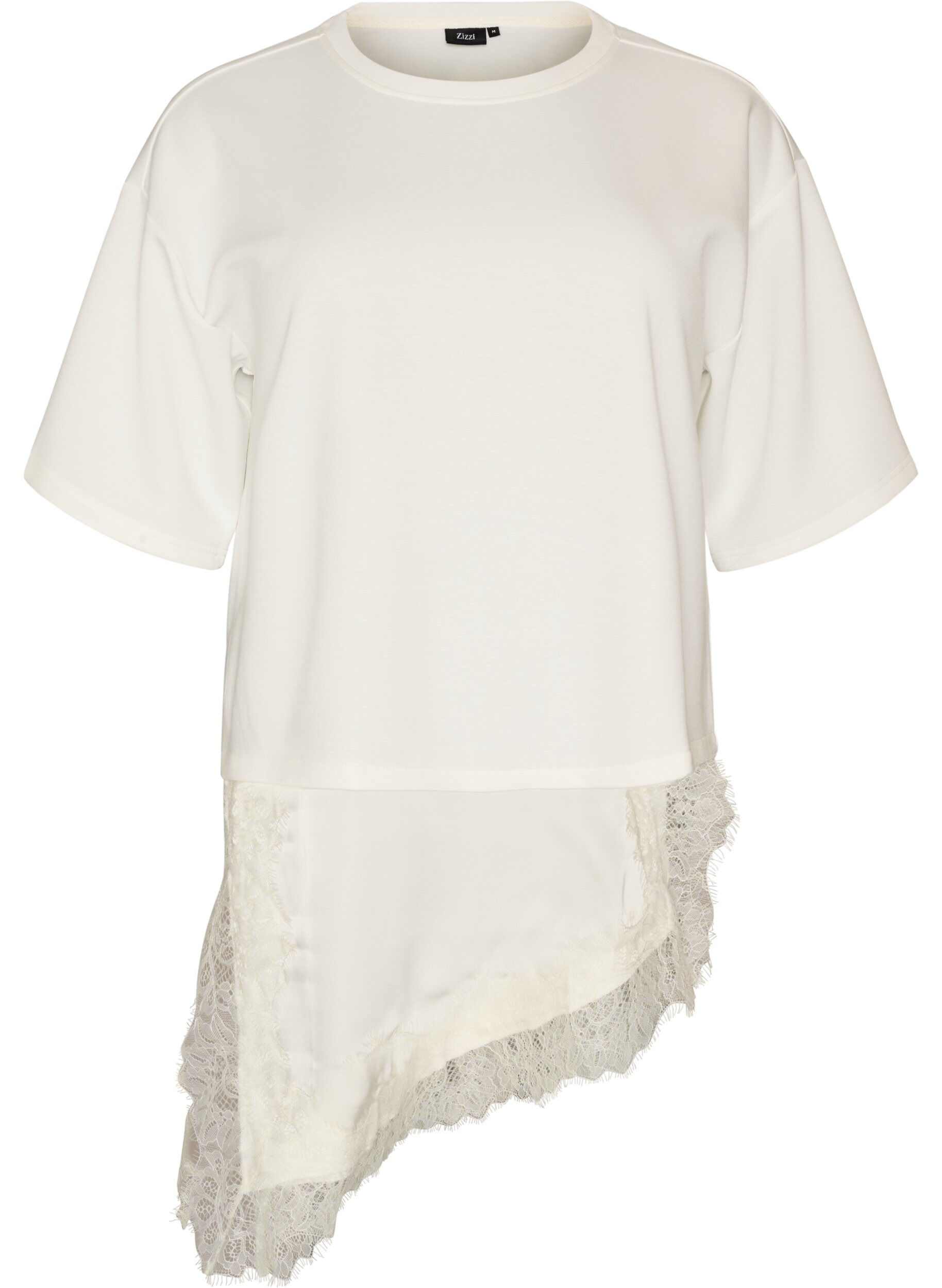 ZizziJerseybluse med lag-p&aring;-lag-look og blonde, Vanilla, Packshot image number 0