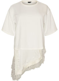 Jerseybluse med lag-p&aring;-lag-look og blonde, Vanilla