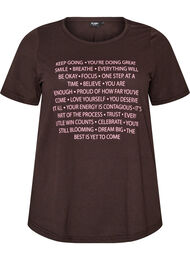 T-shirt med motiv, Brun